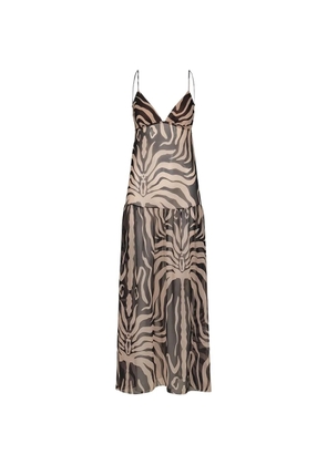 Johanna Ortiz Georgette zebra-print maxi dress - Black