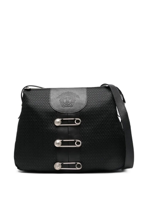 Versace Pre-Owned 1990s La Medusa safety pin canvas shoulder bag - Black