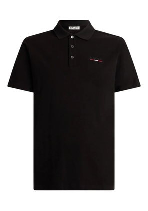 Bally logo-embroidered ribbon-detail polo shirt - Black