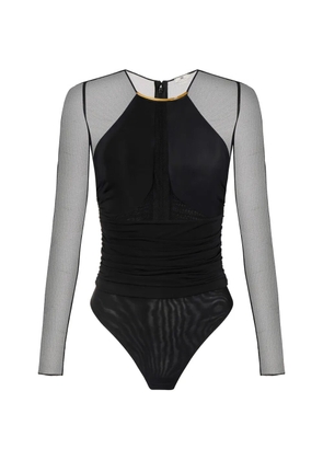 Elisabetta Franchi lightweight jersey with jewel detail bodysuit - Black