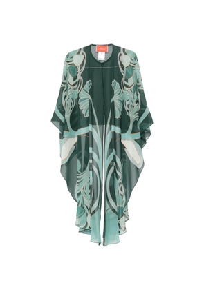 La DoubleJ Maria floral open kaftan - Green
