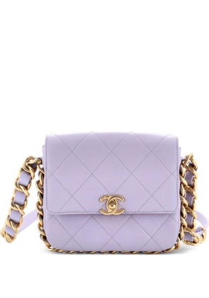 CHANEL Pre-Owned Framing Chain Flap Bag Quilted Calfskin Small shoulder bag - Purple