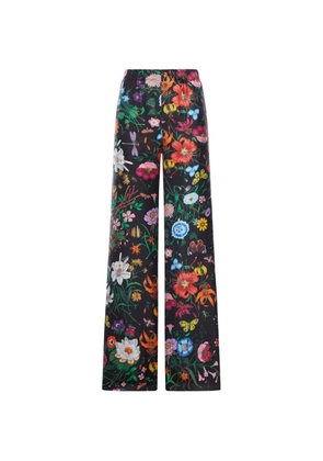 Gucci floral-print palazzo pants - Black