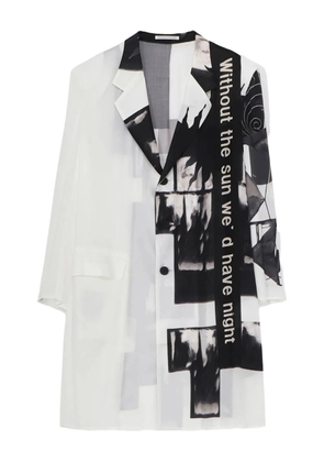 Yohji Yamamoto abstract-print coat - White
