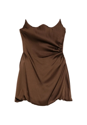 Giuseppe Di Morabito ruched-detail mini dress - Brown