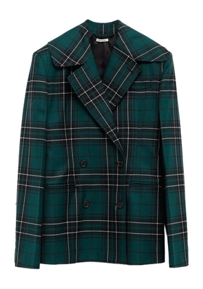 JW Anderson plaid-pattern double-breasted blazer - Green