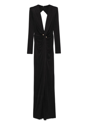 Elisabetta Franchi piercing-detail jersey gown - Black