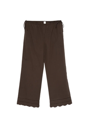 The Garment Kirsten tie-waist scalloped trousers - Brown