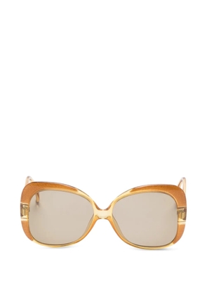 Christian Dior Pre-Owned 1980s oversized-frame sunglasses - Orange
