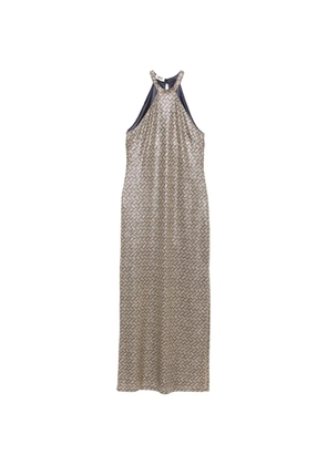 Siyu basketweave-pattern maxi dress - Gold