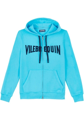 Vilebrequin stitched-logo cotton hoodie - Blue