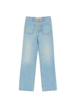 Valentino Garavani denim trousers with gold buttons - Blue