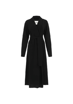 Jil Sander belted v-neck cashmere coat - Black