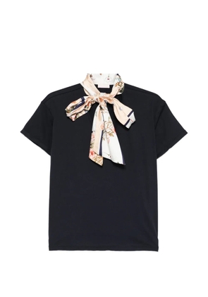 LIU JO neck-tie T-shirt - Blue