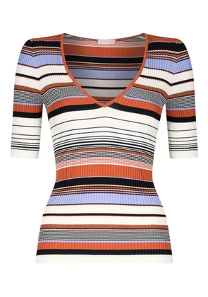 LIU JO stripped knit T-shirt - Red