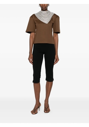 Giuseppe Di Morabito embellished-detail draped T-shirt - Brown