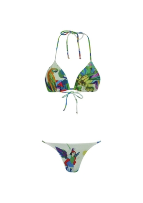 Amir Slama floral-print tie-string bikini - Green