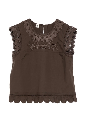The Garment Kirsten lace floral top - Brown