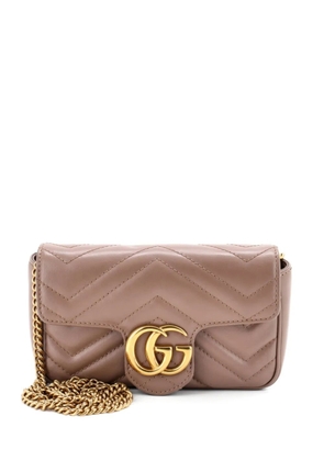 Gucci Pre-Owned GG Marmont Flap Bag Matelasse Leather Super Mini crossbody bag - Pink