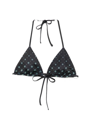 Casablanca monogram triangle bikini top - Black