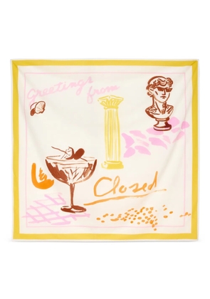 Closed graphic-print scarf - Neutrals