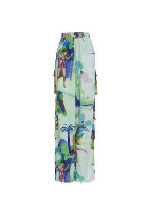 Amir Slama printed trousers - Green