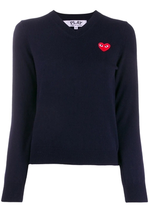 Comme Des Garçons Play heart embroidery slim-fit jumper - Blue
