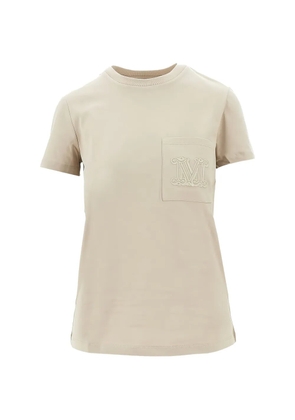 Max Mara pocket embroidered T-shirt - Neutrals