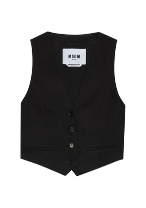 MSGM V-neck buttoned waistcoat - Black