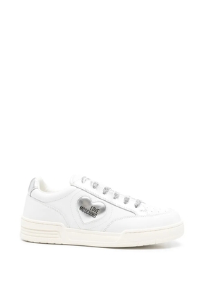 Love Moschino heart-appliqué sneakers - White