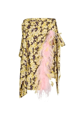 DES PHEMMES feather midi skirt - Yellow