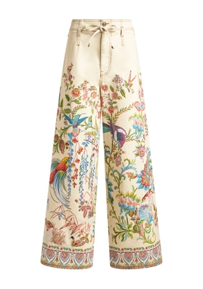 ETRO flora fauna-print wide-leg jeans - Neutrals