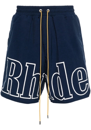 RHUDE logo-print track shorts - Blue