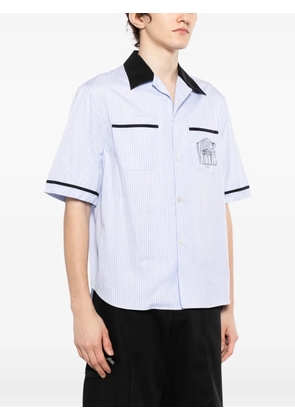 Versace striped graphic shortleeves shirt - Blue