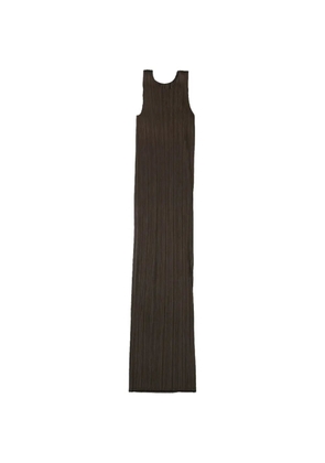 Pleats Please Issey Miyake pleated maxi dress - Brown