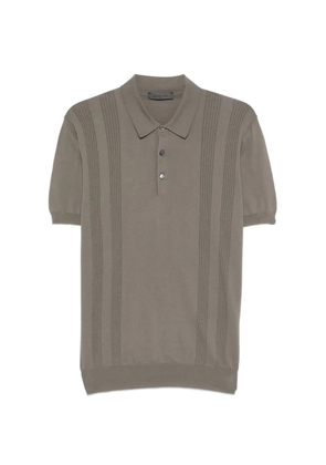 Corneliani striped knit polo shirt - Grey