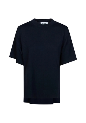 ALPHA STUDIO side-slit T-shirt - Blue