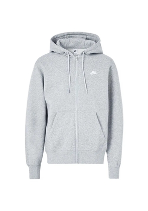 Nike logo-embroidered zip-fastening hoodie - Grey
