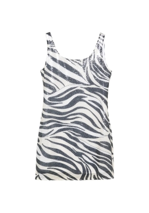 Marella Nigella zebra-print mini dress - White