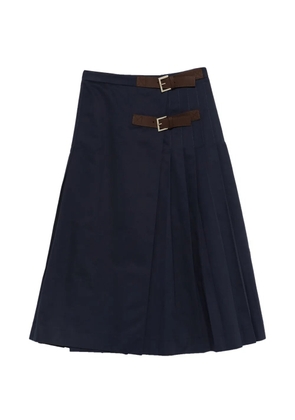Semicouture buckle-detail pleated skirt - Blue