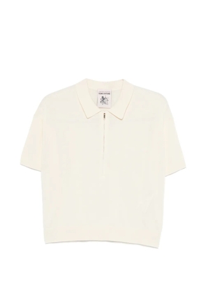 Semicouture half-zip polo top - Neutrals