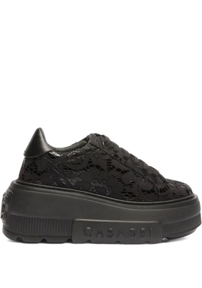 Casadei lace platform sneakers - Black