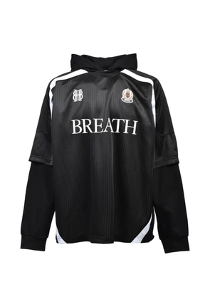 BREATH layered zip-up hoodie - Black
