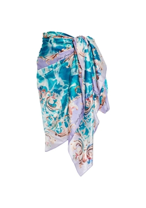 Versace Jeans Couture baroque-print sarong - Blue