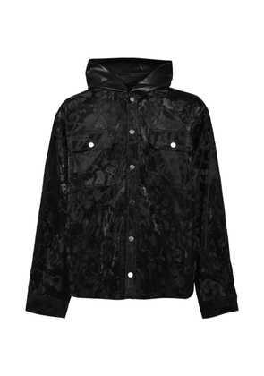 BREATH faux-leather hooded jacket - Black