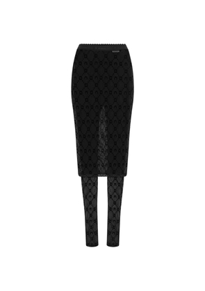 Marine Serre moongram mesh trousers - Black