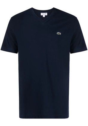 Lacoste logo-patch V-neck T-shirt - Blue