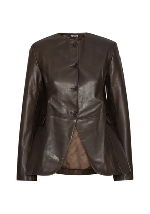 ROTATE BIRGER CHRISTENSEN flared leather jacket - Brown
