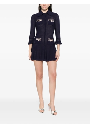 Self-Portrait charm-embellishment mini dress - Blue
