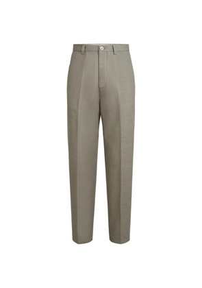 Brunello Cucinelli cotton and linen panama trousers with pleat - Grey